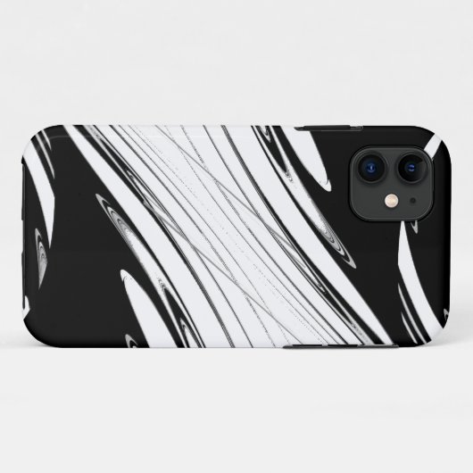 Zwart-wit modern Case-Mate iPhone case (Achterkant (horizontaal))