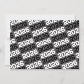 Zwart & Wit Modern Chalkboard Afstuderen Kaart (Achterkant)