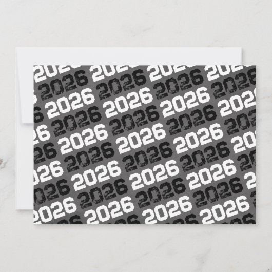 Zwart & Wit Modern Chalkboard Afstuderen Kaart (Achterkant)