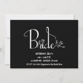 Zwart Wit Modern Chic Bride Vrijgezellenfeest Kaart (Achterkant)