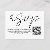 Zwart-wit Modern Chique rsvp Informatiekaartje (Voorkant)