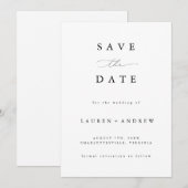 Zwart-wit Modern Classic Save the Date Kaart (Voorkant / Achterkant)