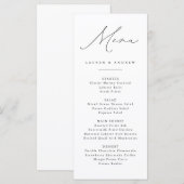 Zwart-wit Modern Classic Wedding Event Menu (Voorkant / Achterkant)
