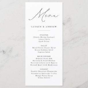 Zwart-wit Modern Classic Wedding Event Menu