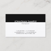 Zwart-wit, modern, compact visitekaartje (Voorkant)