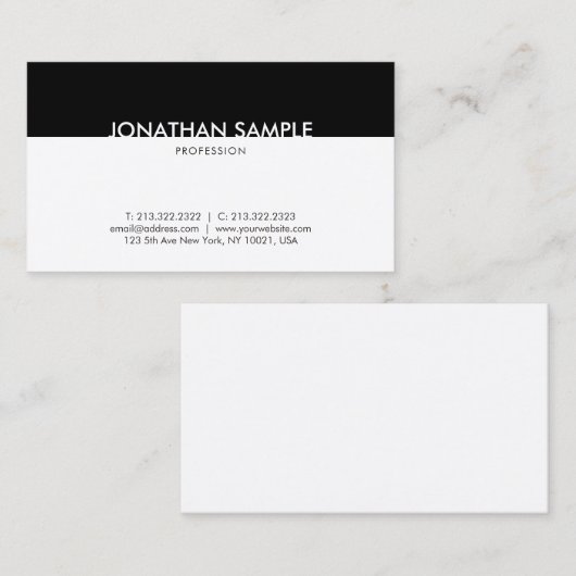 Zwart-wit, modern, compact visitekaartje (Voorkant / Achterkant)