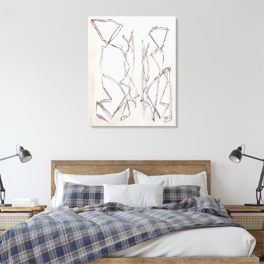 Zwart-wit modern Contemparaat Abstract Couple Canvas Afdruk (Insitu (Slaapkamer))