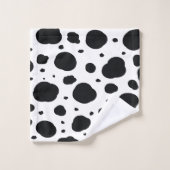 Zwart Wit Modern Dalmatische Vlekken Dierlijk Patr Bad Handdoek (Wasdoekje)