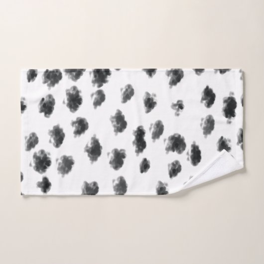 Zwart Wit Modern Dalmatische Vlekken Dierlijk Patr Bad Handdoek (Handdoek)