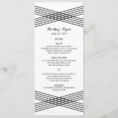 Zwart wit modern deco-weddenschap menu (Voorkant)