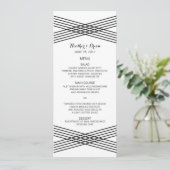 Zwart wit modern deco-weddenschap menu (Staand voorkant)