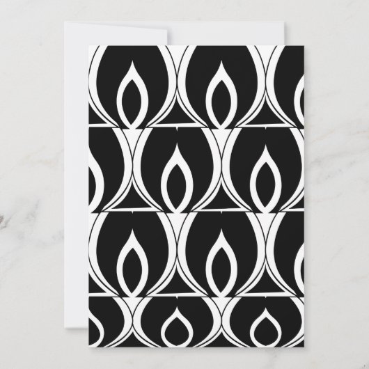 Zwart-wit modern decohuwelijk kaart (Achterkant)