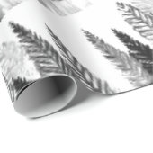 Zwart & Wit Modern dennenbos Cadeaupapier (Rol Hoek)