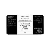 Zwart-wit Modern Dropper Fles Label (Voorkant)