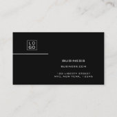 Zwart wit, modern, dubbelzijdig Logo Visitekaartje (Achterkant)