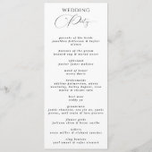 Zwart & Wit Modern eenvoudig Chic Elegant Huwelijk Programmakaart (Achterkant)