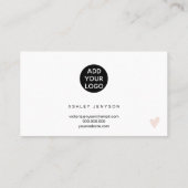 Zwart wit modern, eenvoudig logo bedankt visitekaartje (Achterkant)