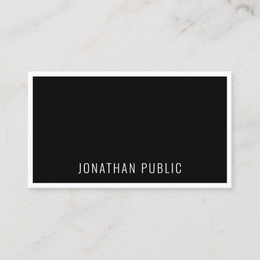 Zwart-wit, modern, eenvoudig Sjabloon Visitekaartje (Voorkant)