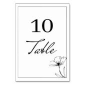 Zwart-wit Modern Eenvoudig Trouwtafelnummer Kaart (Voorkant)