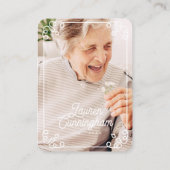 Zwart-wit Modern Eenvoudige Begrafenis Dank U Visitekaartje (Achterkant)