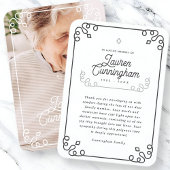 Zwart-wit Modern Eenvoudige Begrafenis Dank U Visitekaartje