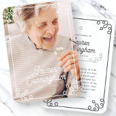 Zwart-wit Modern Eenvoudige Begrafenis Dank U Visitekaartje