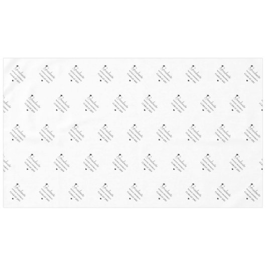 Zwart Wit Modern Elegant Afstuderen Afstuderen Tafelkleed (Voorkant (Horizontaal))