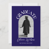 Zwart-wit Modern Elegant Afstuderen Foto Kaart (Voorkant)