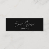 Zwart & Wit Modern Elegant Afstuderen Naam Kaart Mini Visitekaartje (Voorkant)