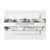 Zwart-wit Modern Elegant Bloemen Bruiloft Uitnodigingen Wikkel (Voorkant Voorbeeld)