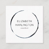 Zwart-wit, modern elegant, eenvoudig minimalistisc vierkante visitekaartje (Voorkant)