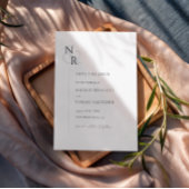 Zwart & Wit Modern Elegant Monogram Huwelijk Save The Date