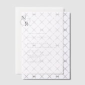 Zwart & Wit Modern Elegant Monogram Huwelijk Vellum Uitnodigingen (Offset (Uitnodiging))