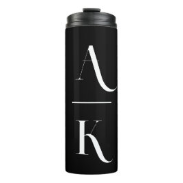 Zwart-wit modern elegant monogram thermosbeker