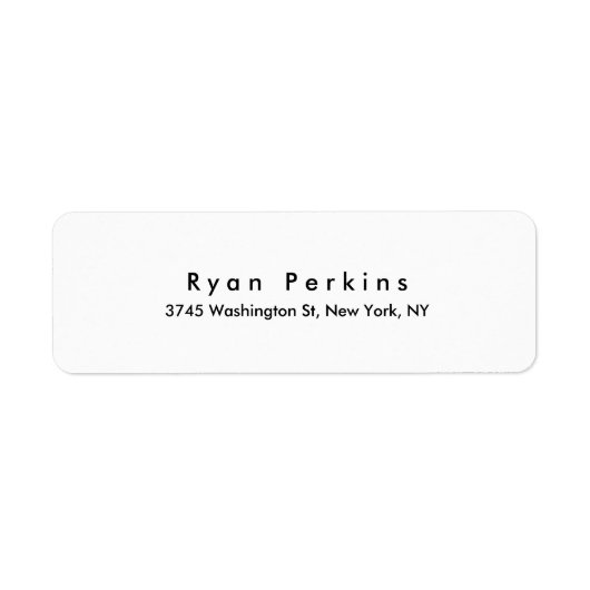 Zwart & Wit Modern Elegant Professioneel Etiket (Voorkant)
