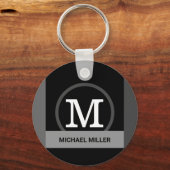zwart - wit modern elegant sleutelhanger (Voorkant)