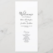 Zwart Wit Modern Elegant Trouwprogramma Kaart (Voorkant)