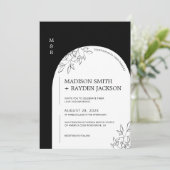 Zwart-wit, modern en eenvoudig pleisterhuwelijk kaart (Staand voorkant)