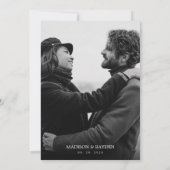 Zwart-wit, modern en eenvoudig pleisterhuwelijk kaart (Achterkant)