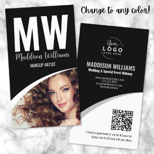 Zwart Wit Modern Foto Logo Monogram Visitekaartje