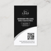 Zwart Wit Modern Foto Logo Monogram Visitekaartje (Achterkant)
