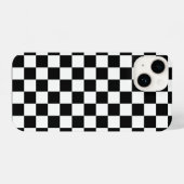 Zwart wit, modern, gecontroleerd controllerbordpat iPhone hoesje (Achterkant horizontaal)