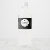 Zwart-wit Modern Gefeliciteerd Afstuderen Waterfles Etiket (Voorkant)