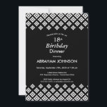 Zwart wit modern Geometric 18th Birthday Dinner Kaart<br><div class="desc">Een moderne zwarte en witte geometrische 18e feestdag voor de verjaardag.</div>