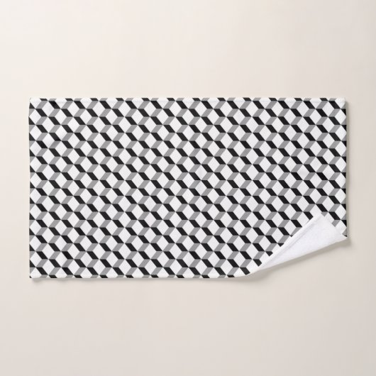 Zwart wit modern Geometric Bold Block Patroon Bad Handdoek (Handdoek)