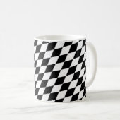 Zwart Wit Modern Geometrisch Checkerboard Patroon Koffiemok (Voorkant rechts)