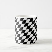 Zwart Wit Modern Geometrisch Checkerboard Patroon Koffiemok (Center)