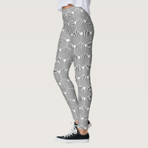 Zwart-wit modern geometrisch patroon leggings
