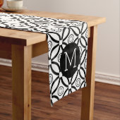 Zwart-wit modern geometrisch patroon medium tafelloper (Voorbeeld)