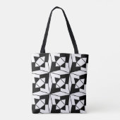Zwart-wit modern geometrisch patroon tote bag (Achterkant)